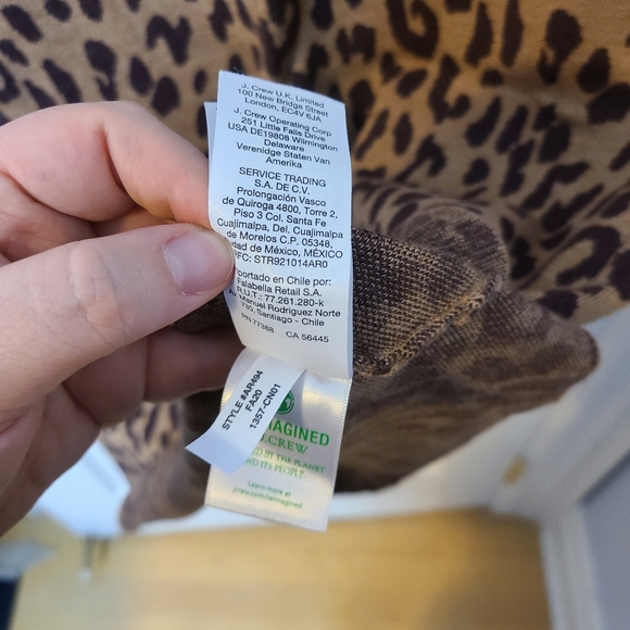 J. Crew Sweater Skirt in Leopard Print Merino Wool Midi Size XS - Picture 6 of 8